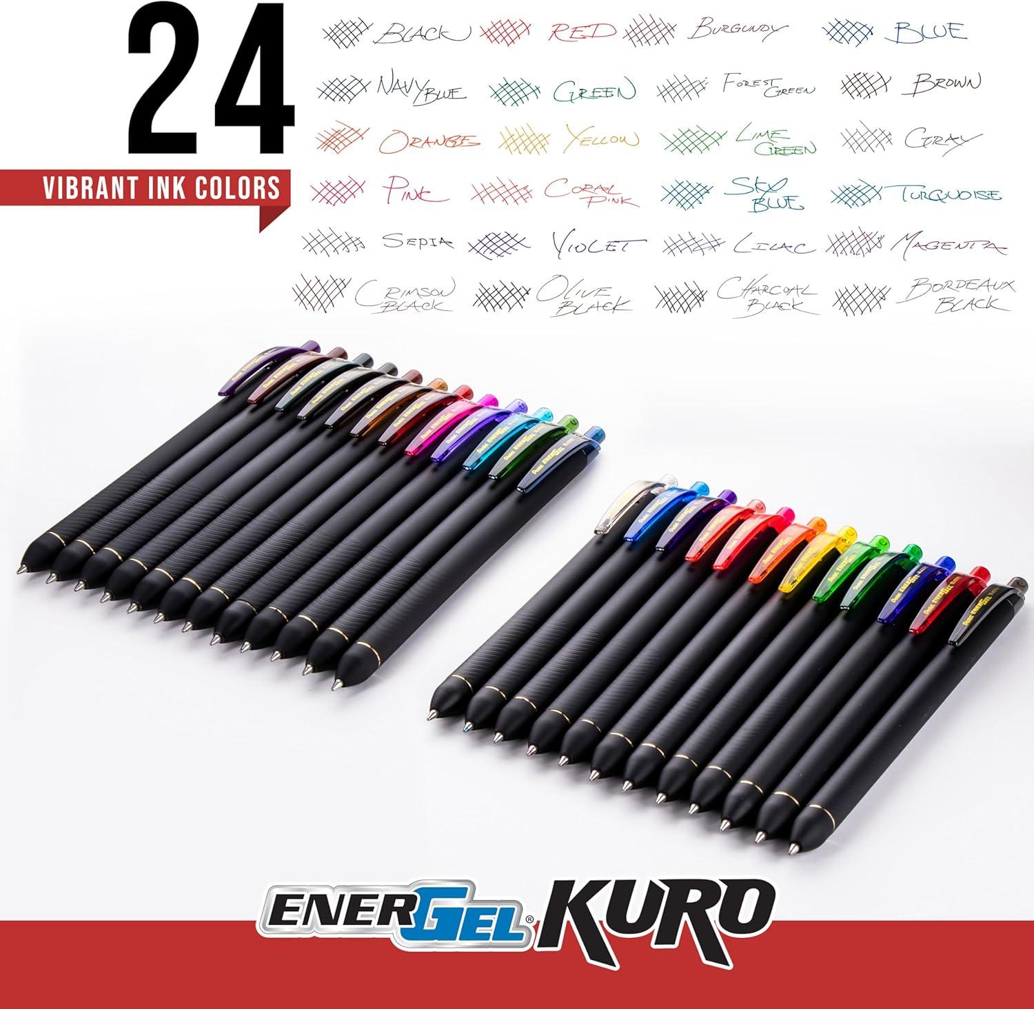 image:imagePentel EnerGel Kuro Shades of Dawn Retractable Liquid Gel Pen Assorted Ink Colors 6pk BL437DAWPF6Shades of the Earth