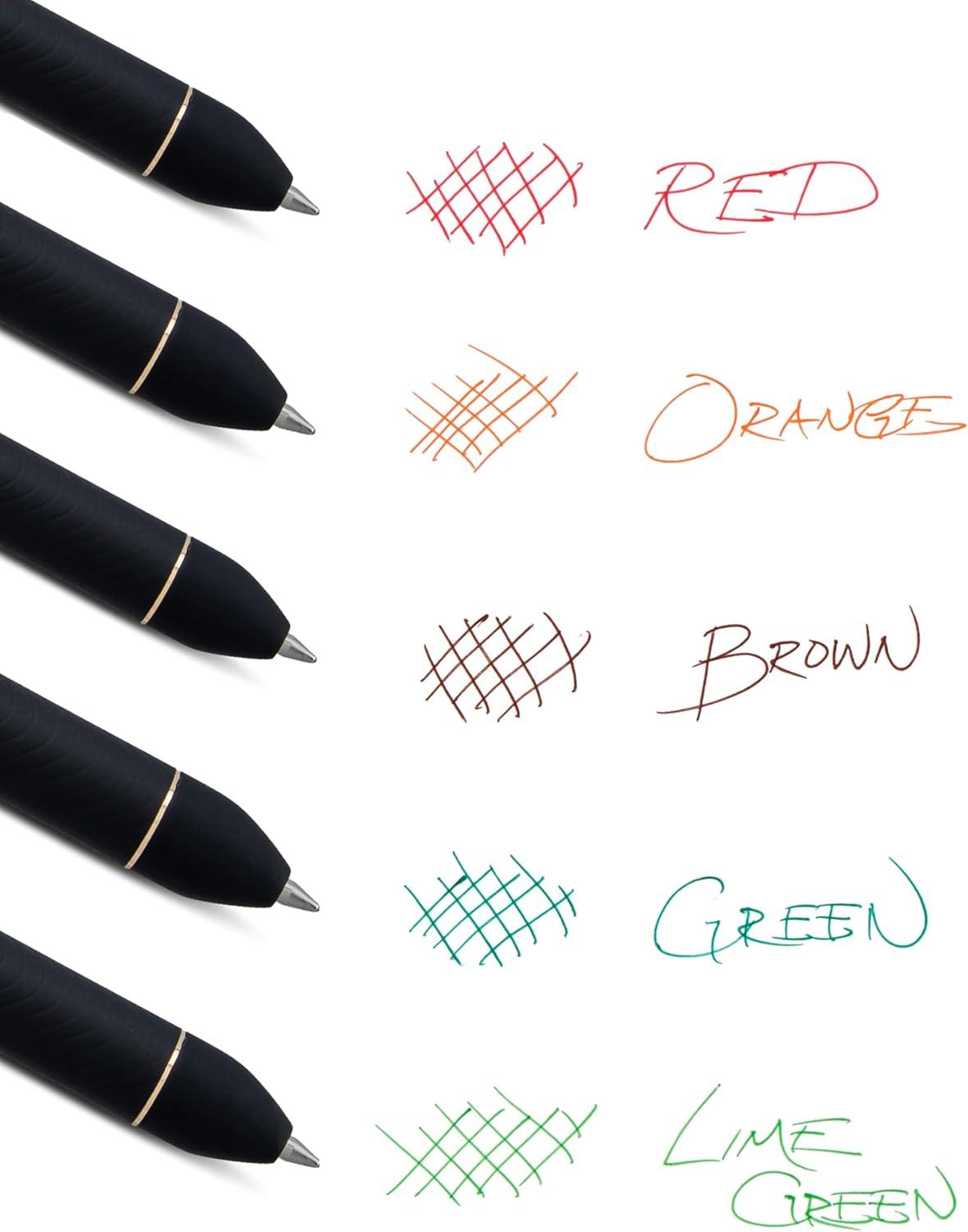 image:imagePentel EnerGel Kuro Shades of Leaves Retractable Liquid Gel Pen Assorted Ink Colors Pack of 5 BL437LVSPF5Shades of Leaves