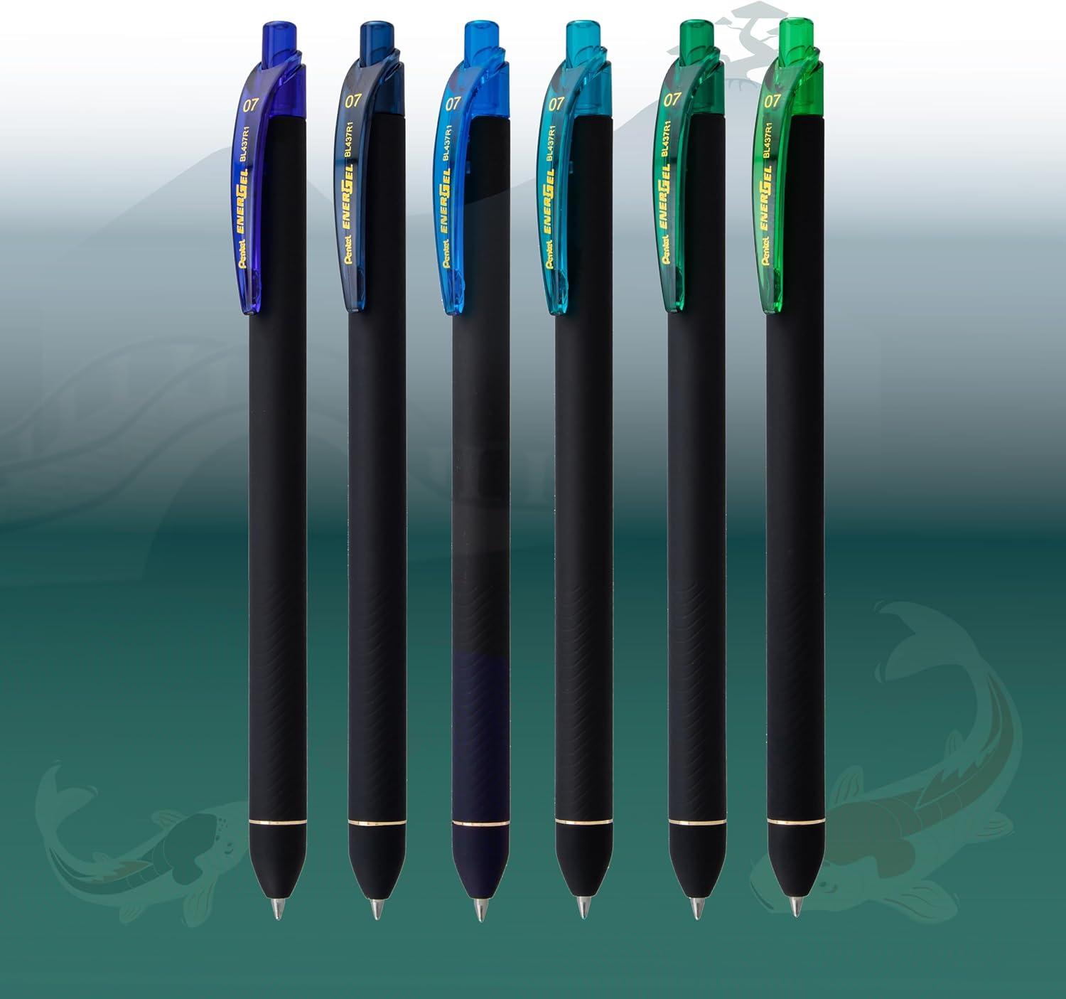 image:imagePentel EnerGel Kuro Shades of Peace Retractable Liquid Gel Pen Assorted Ink Colors Pack of 6 BL437PEAPF6Shades of Peace