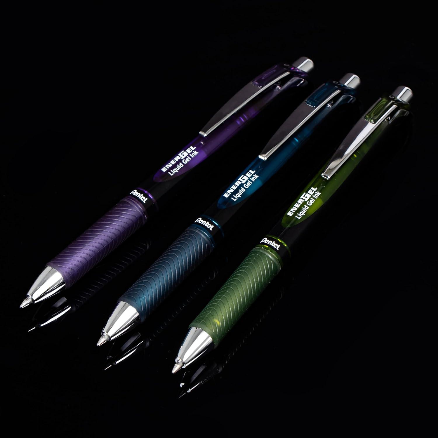 image:imagePentel EnerGel RTX Dark Matter Liquid Gel Pen 07mm Assorted Dark Ink Colors Pack of 3 BL77DMPF3M