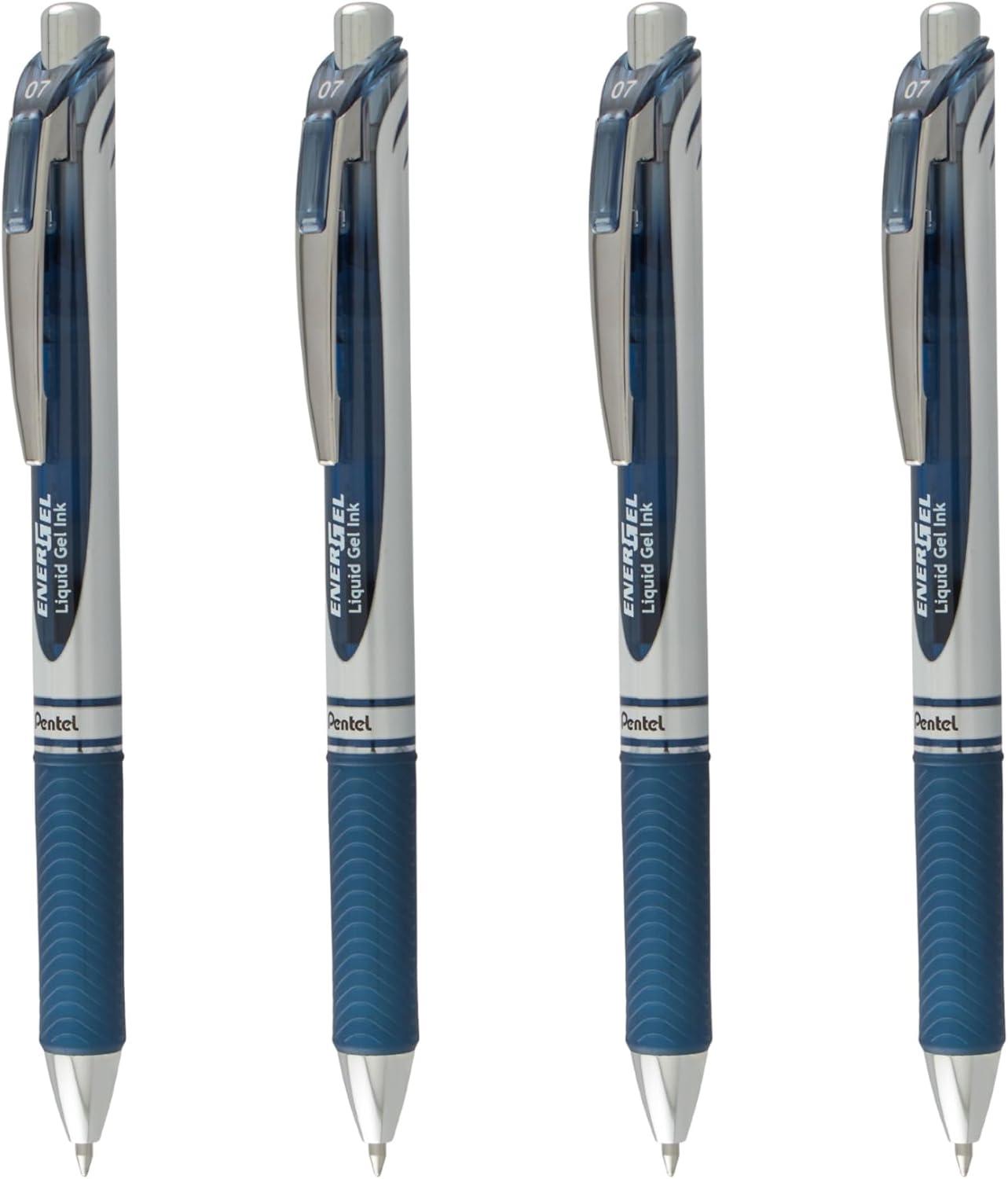 image:imagePentel EnerGel RTX Liquid Gel Pens Medium 07mm Navy Blue Ink 4pk BL77PF4CA