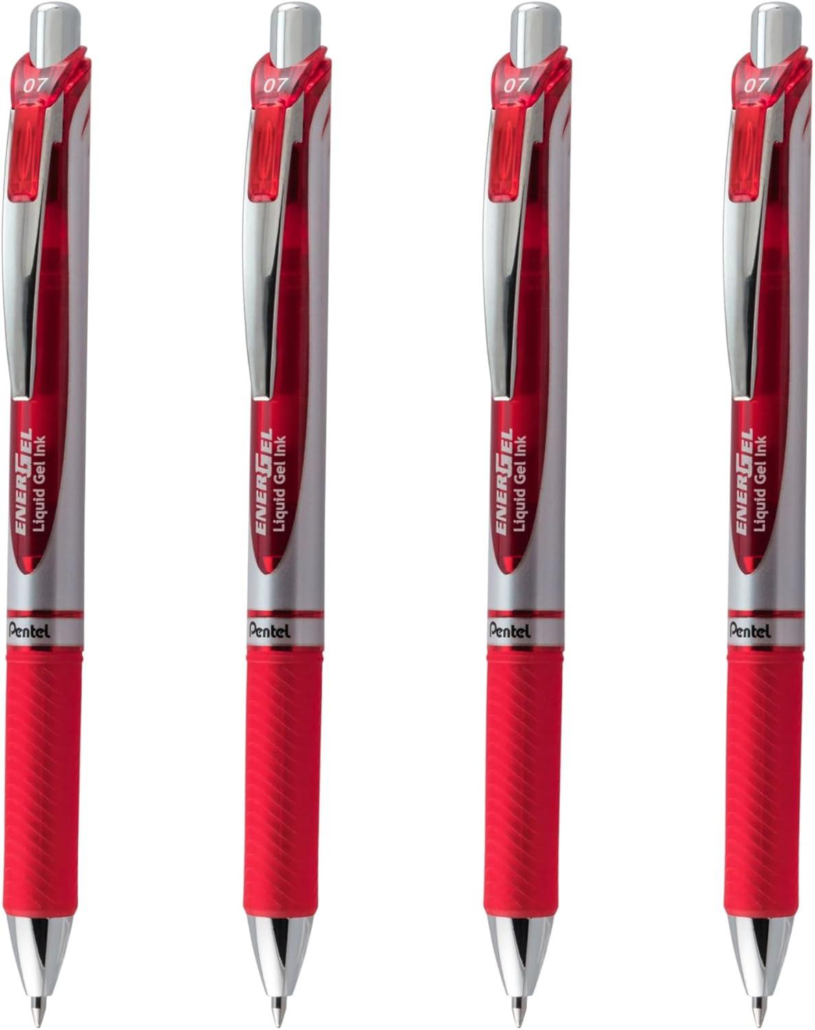 image:imagePentel EnerGel RTX Liquid Gel Pens Medium 07mm Red Ink 4pk BL77PF4B