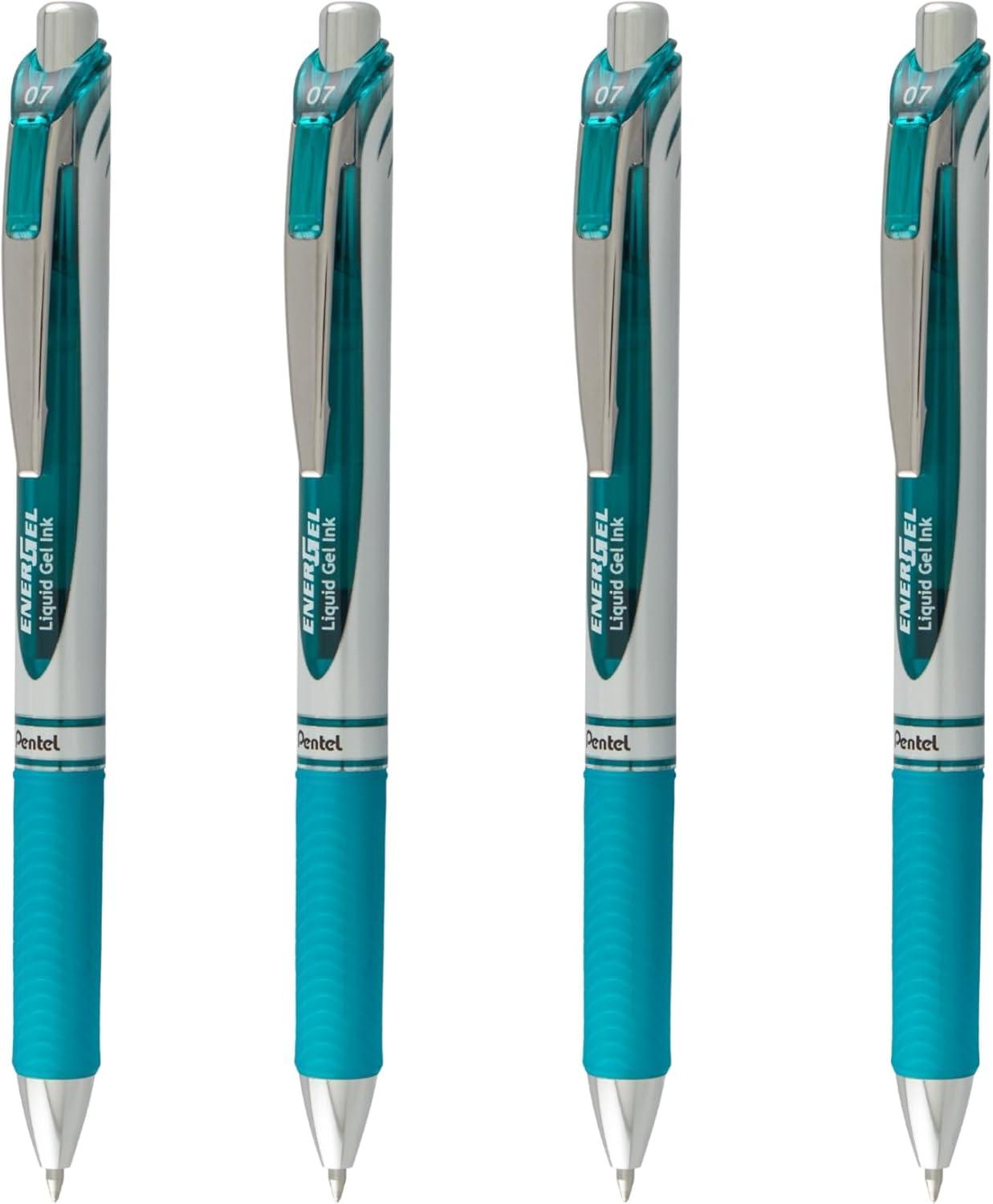 image:imagePentel EnerGel RTX Liquid Gel Pens Medium 07mm Turquoise 4pk BL77PF4S3
