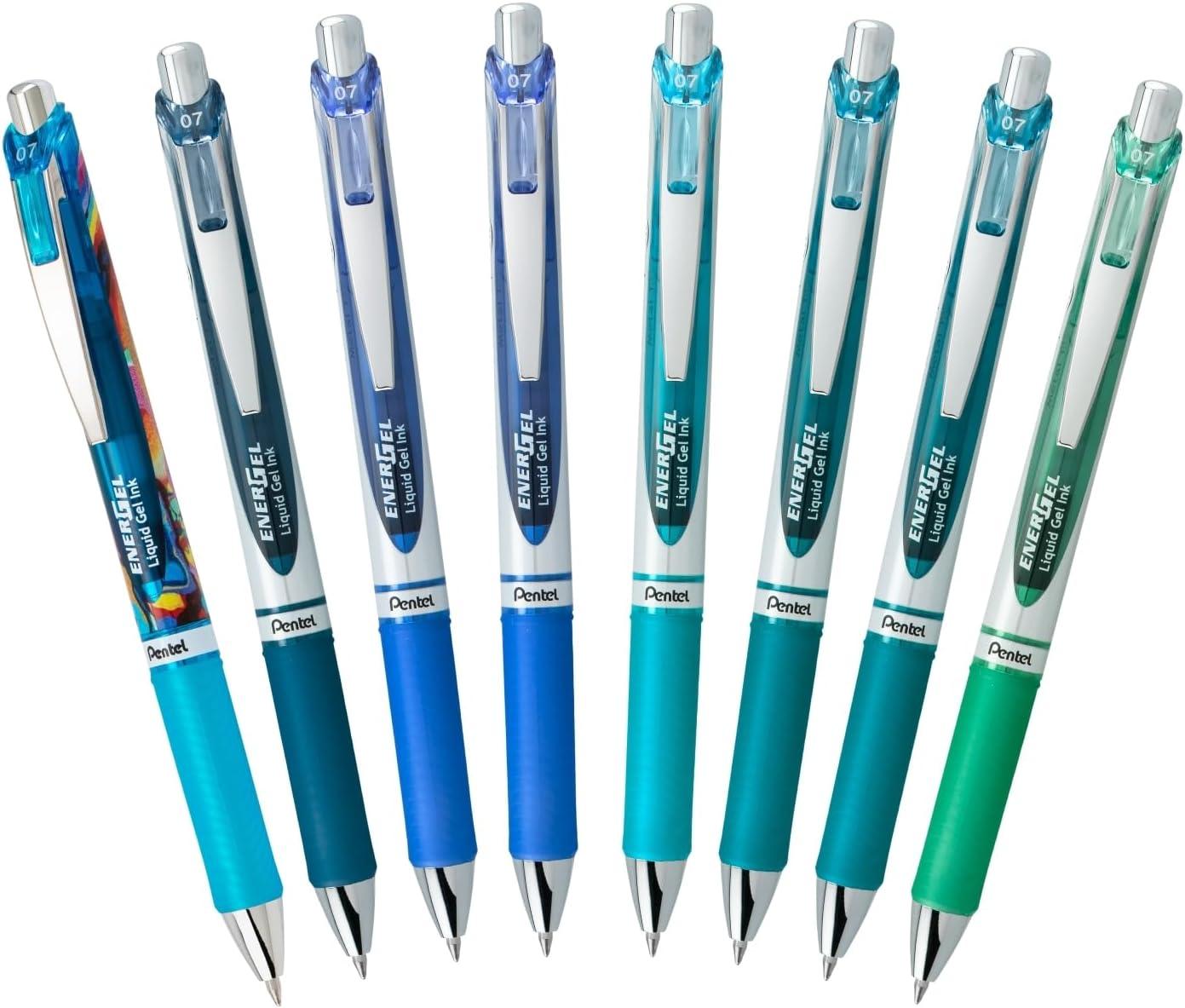 image:imagePentel EnerGel RTX Retractable Liquid Gel Pen Happiness Expressions Pack 07mm Metal Tip Medium Line Assorted Ink Pack of 8 Pens BL77XHAPBP8MChill
