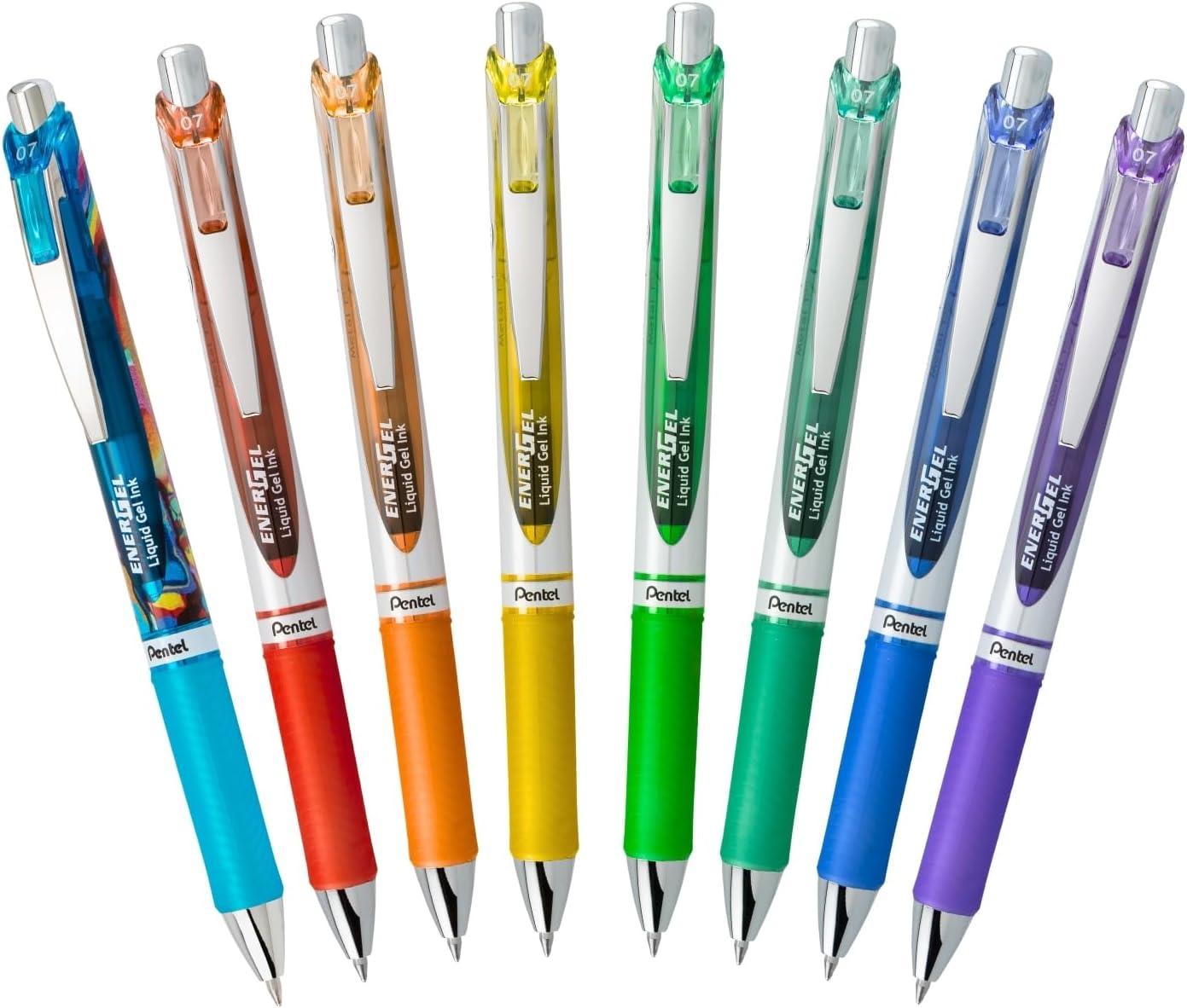 image:imagePentel EnerGel RTX Retractable Liquid Gel Pen Happiness Expressions Pack 07mm Metal Tip Medium Line Assorted Ink Pack of 8 Pens BL77XHAPBP8MHappiness