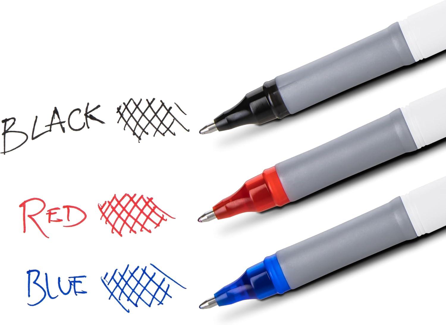 image:imagePentel Floatune Rollerball Pen 10mm Bold Point BlackBlueRed Ink Pack of 8 BY110PF8OFC