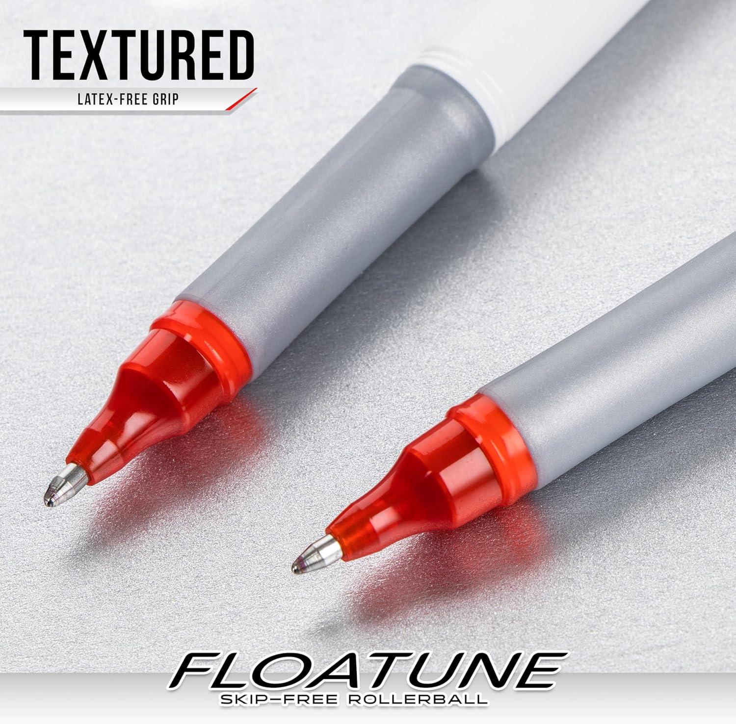 image:imagePentel Floatune Rollerball Pen 10mm Bold Point BlackBlueRed Ink Pack of 8 BY110PF8OFC