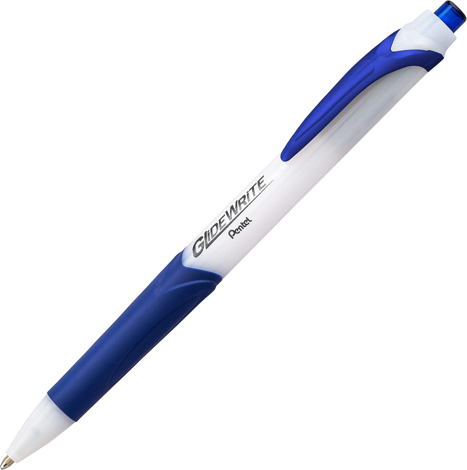 image:imagePentel GlideWrite Ballpoint Pen with TechniFlo Ink 10mm Medium Line Black Ink Pack of 6 BX910BP6ABlue