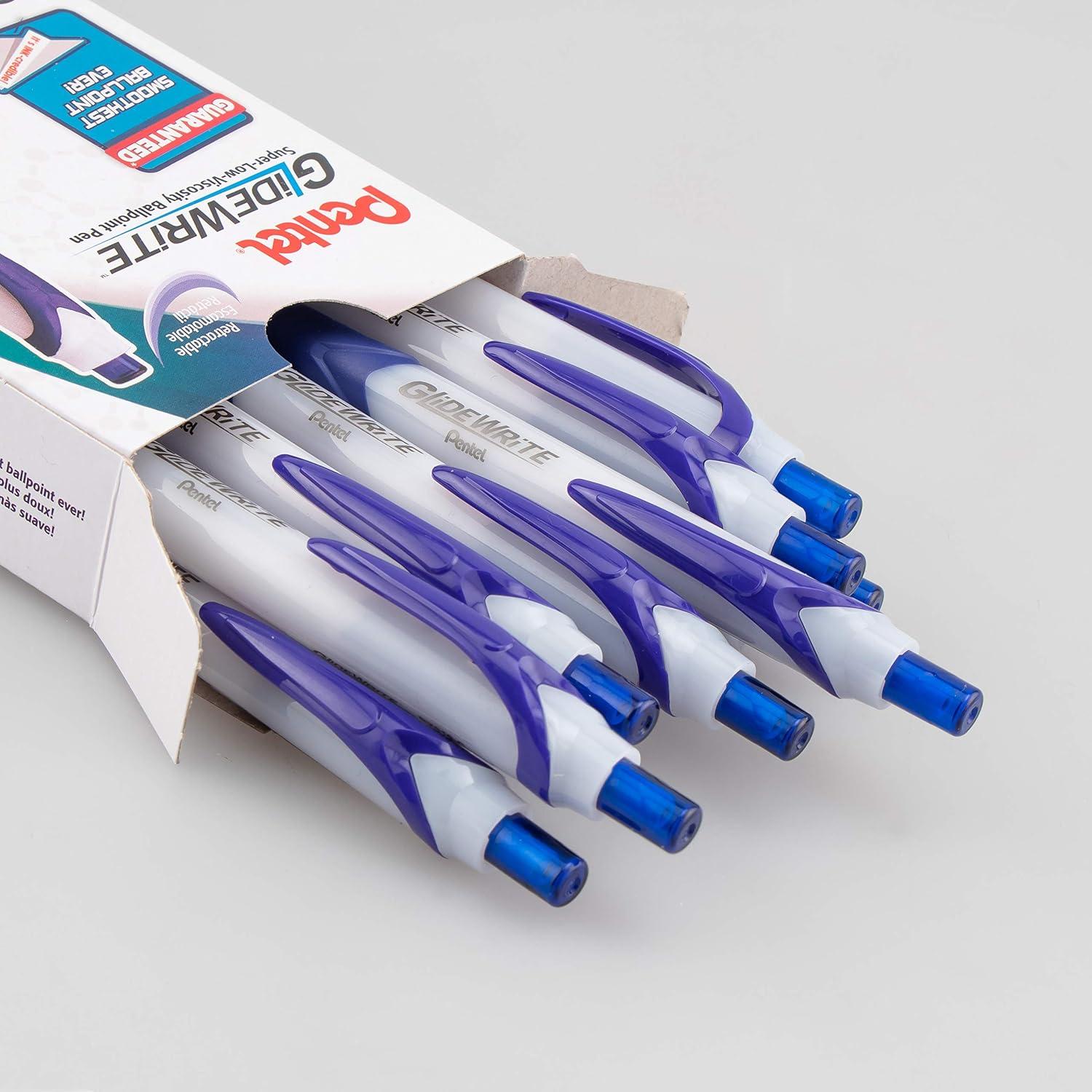 image:imagePentel GlideWrite Ballpoint Pen with TechniFlo Ink 10mm Medium Line Black Ink Pack of 6 BX910BP6ABlue
