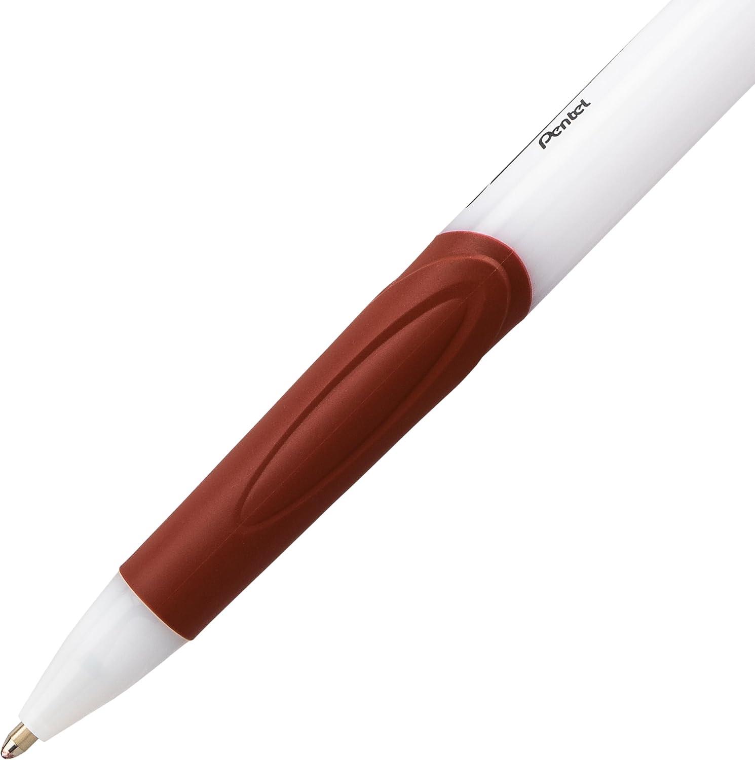 image:imagePentel GlideWrite Ballpoint Pen with TechniFlo Ink 10mm Medium Line Black Ink Pack of 6 BX910BP6ABrown