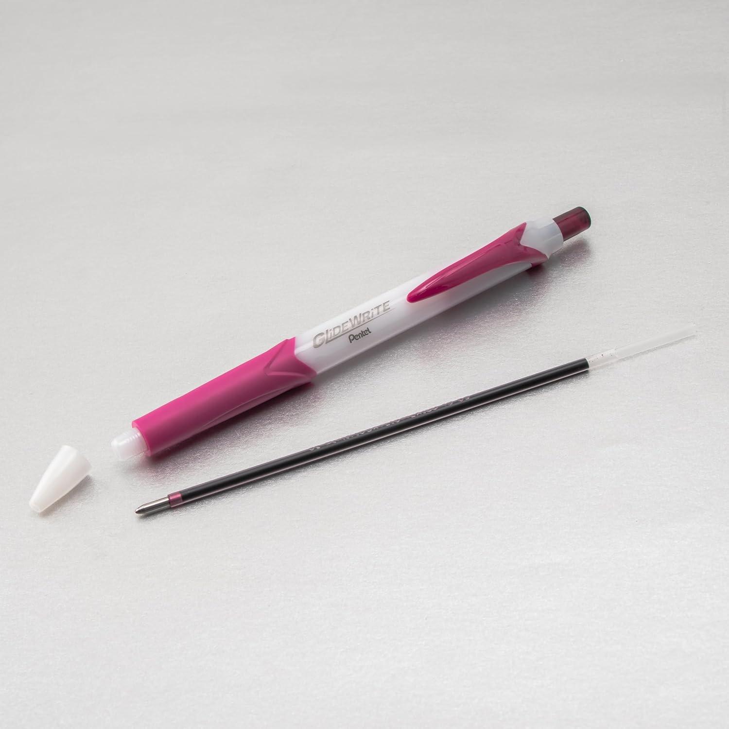 image:imagePentel GlideWrite Ballpoint Pen with TechniFlo Ink 10mm Medium Line Black Ink Pack of 6 BX910BP6ABrown