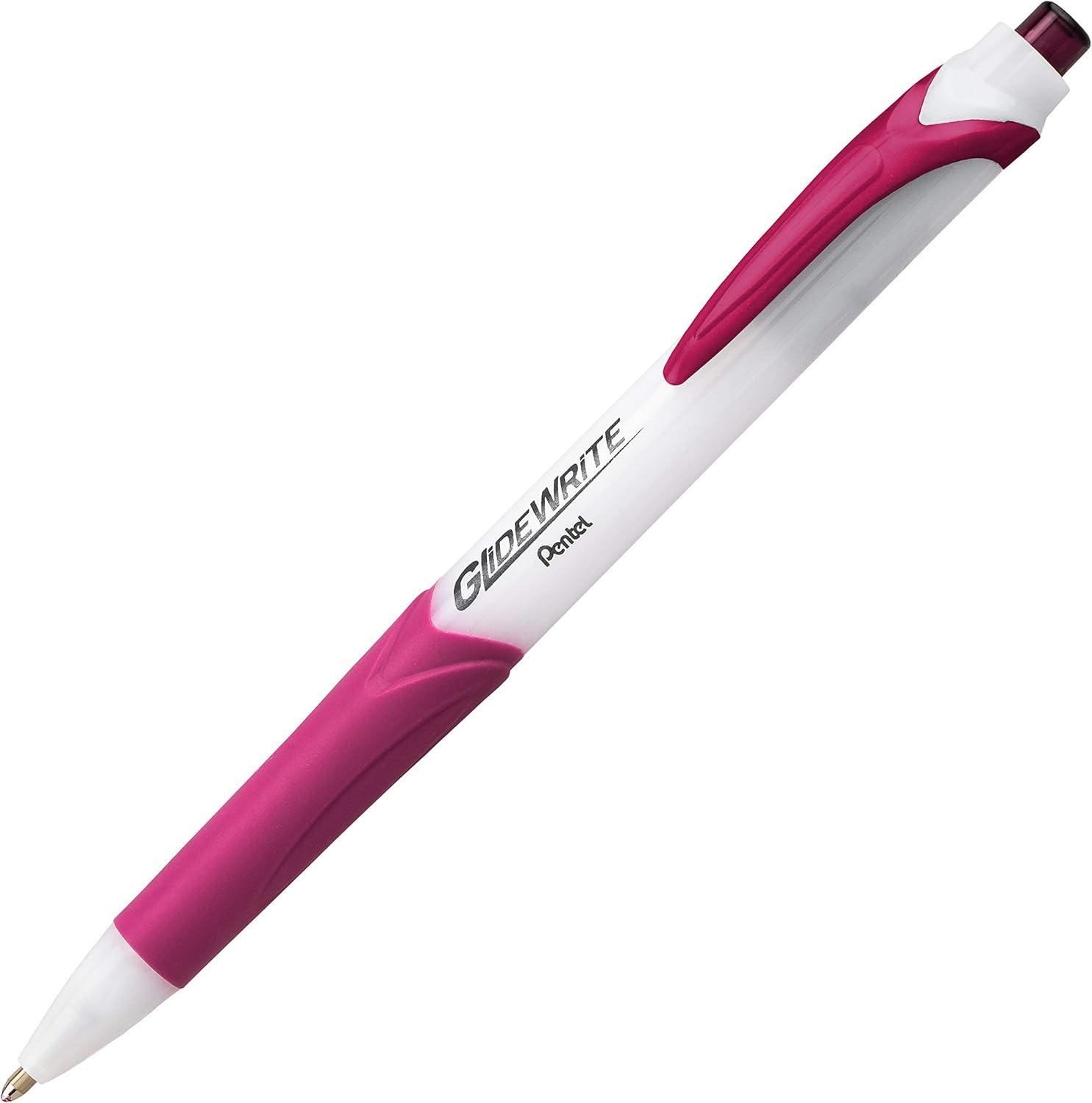 image:imagePentel GlideWrite Ballpoint Pen with TechniFlo Ink 10mm Medium Line Black Ink Pack of 6 BX910BP6ABrown