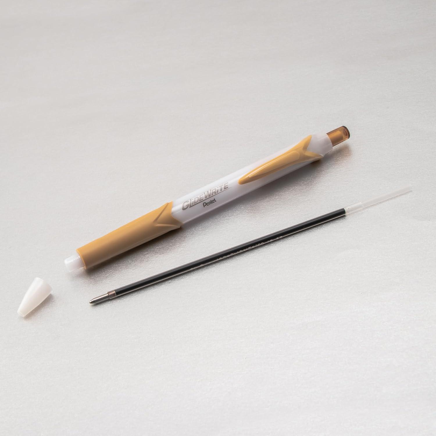 image:imagePentel GlideWrite Ballpoint Pen with TechniFlo Ink 10mm Medium Line Black Ink Pack of 6 BX910BP6AGold