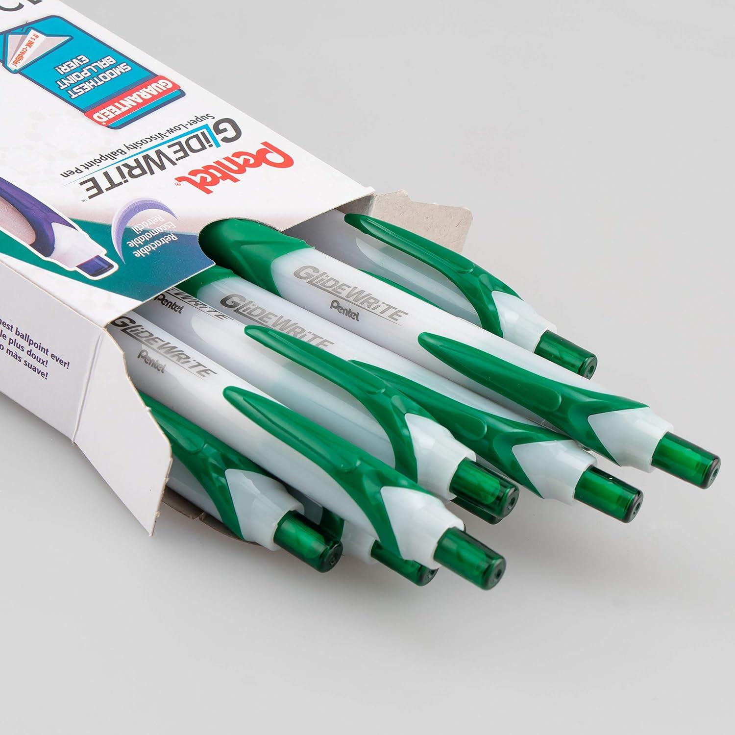 image:imagePentel GlideWrite Ballpoint Pen with TechniFlo Ink 10mm Medium Line Black Ink Pack of 6 BX910BP6AGreen