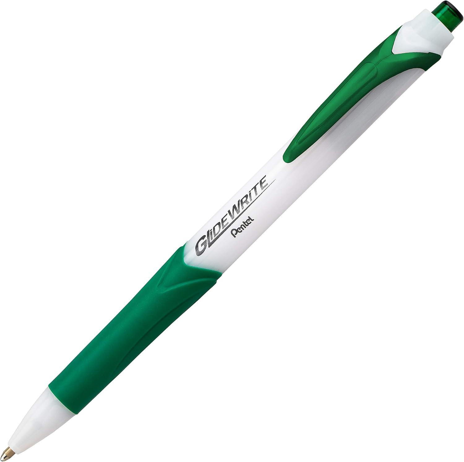 image:imagePentel GlideWrite Ballpoint Pen with TechniFlo Ink 10mm Medium Line Black Ink Pack of 6 BX910BP6AGreen