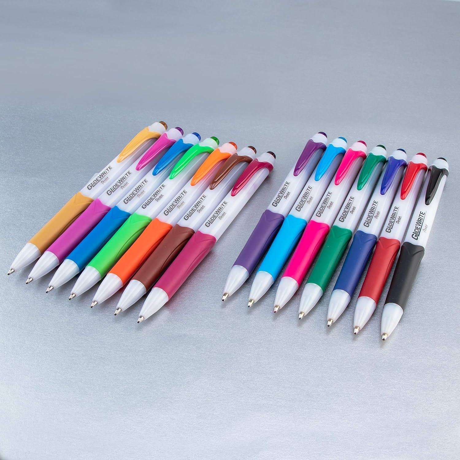 image:imagePentel GlideWrite Ballpoint Pen with TechniFlo Ink 10mm Medium Line Black Ink Pack of 6 BX910BP6AOrange