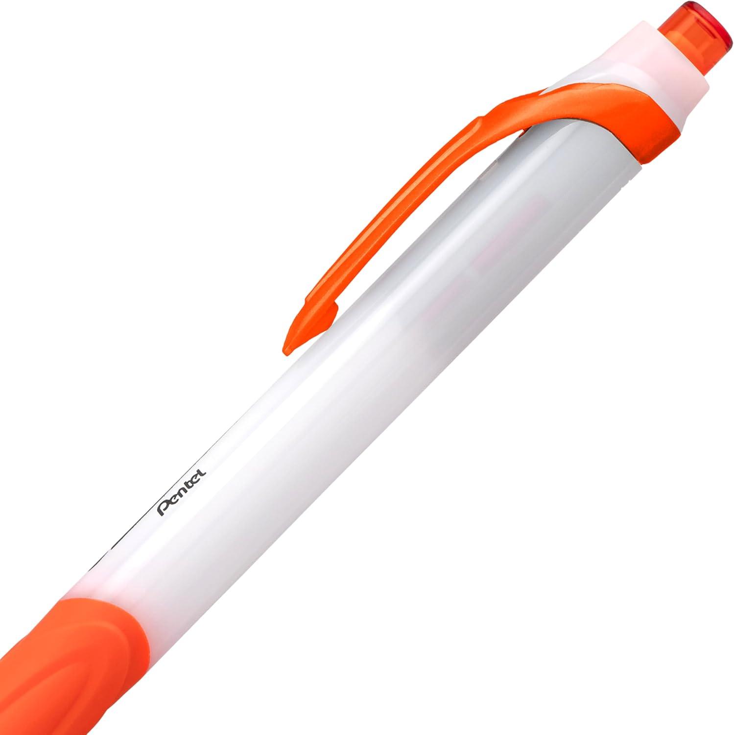 image:imagePentel GlideWrite Ballpoint Pen with TechniFlo Ink 10mm Medium Line Black Ink Pack of 6 BX910BP6AOrange