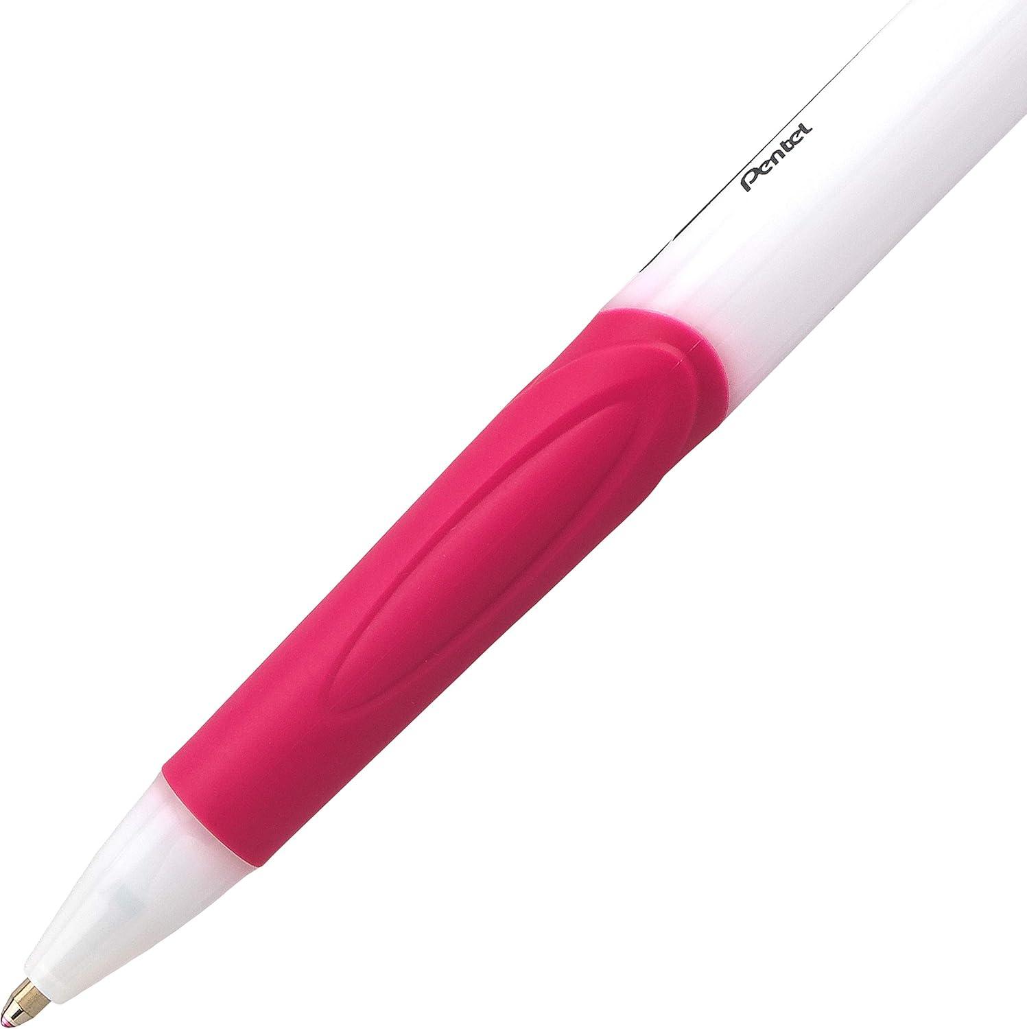image:imagePentel GlideWrite Ballpoint Pen with TechniFlo Ink 10mm Medium Line Black Ink Pack of 6 BX910BP6APink