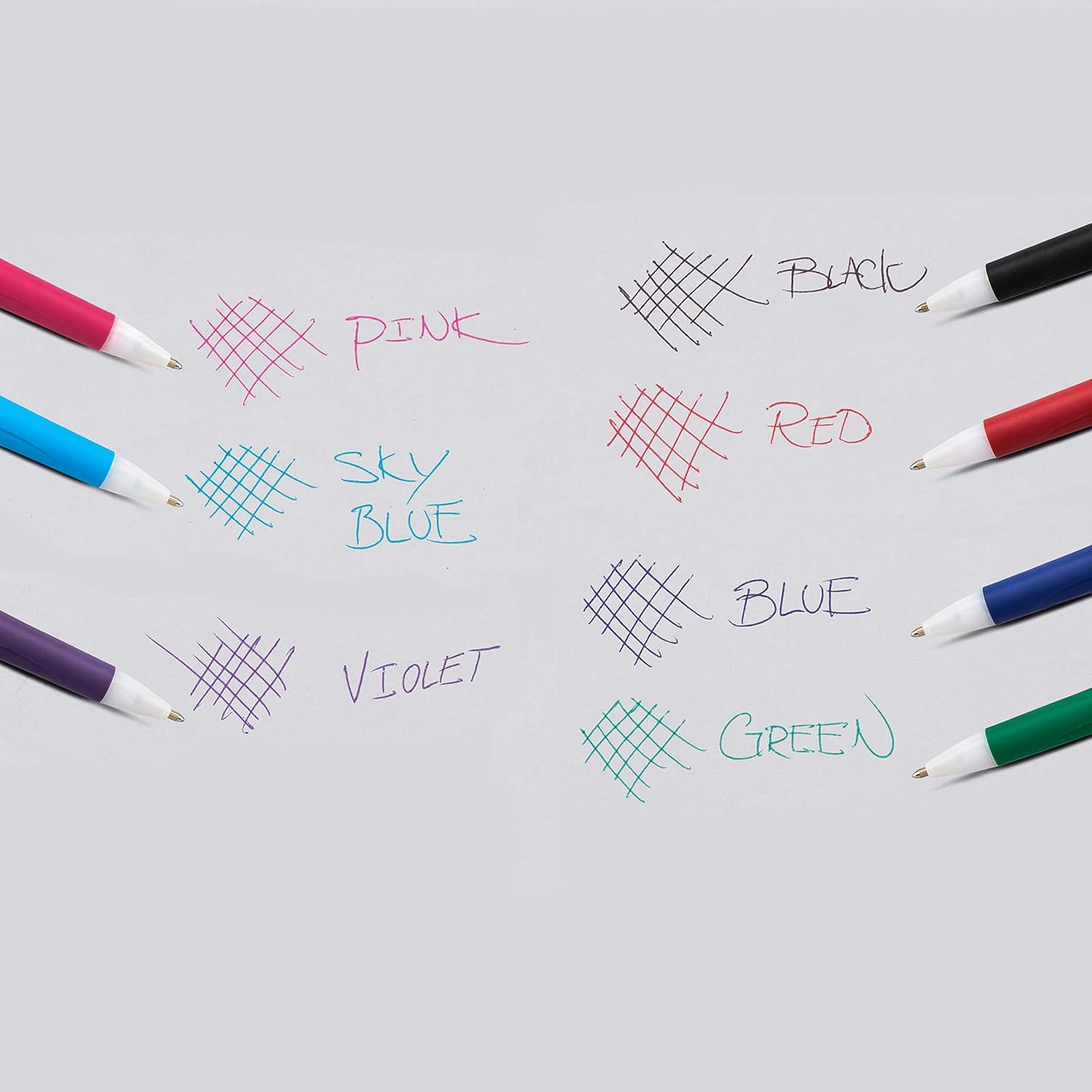 image:imagePentel GlideWrite Ballpoint Pen with TechniFlo Ink 10mm Medium Line Black Ink Pack of 6 BX910BP6APink