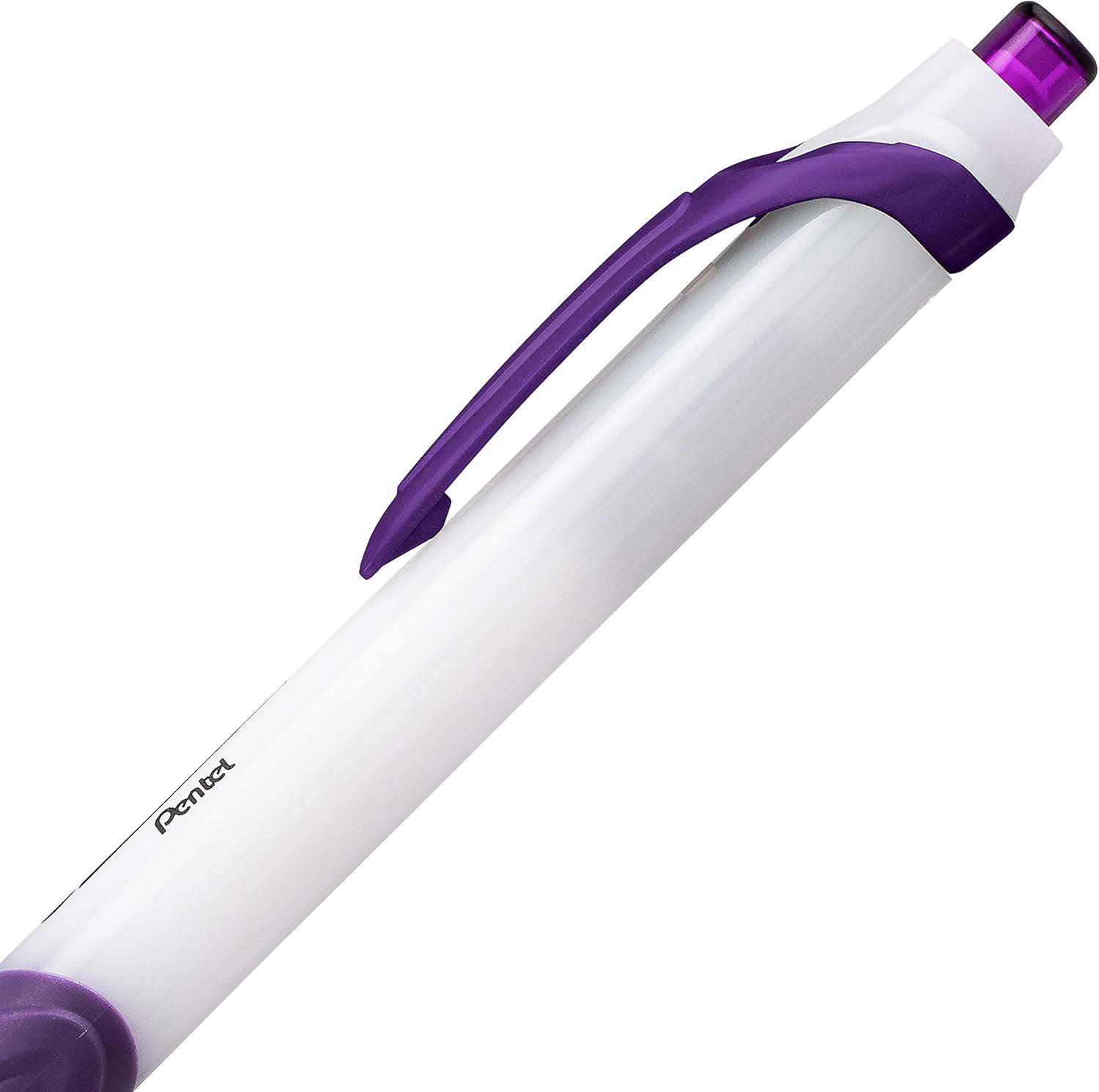image:imagePentel GlideWrite Ballpoint Pen with TechniFlo Ink 10mm Medium Line Black Ink Pack of 6 BX910BP6APurple