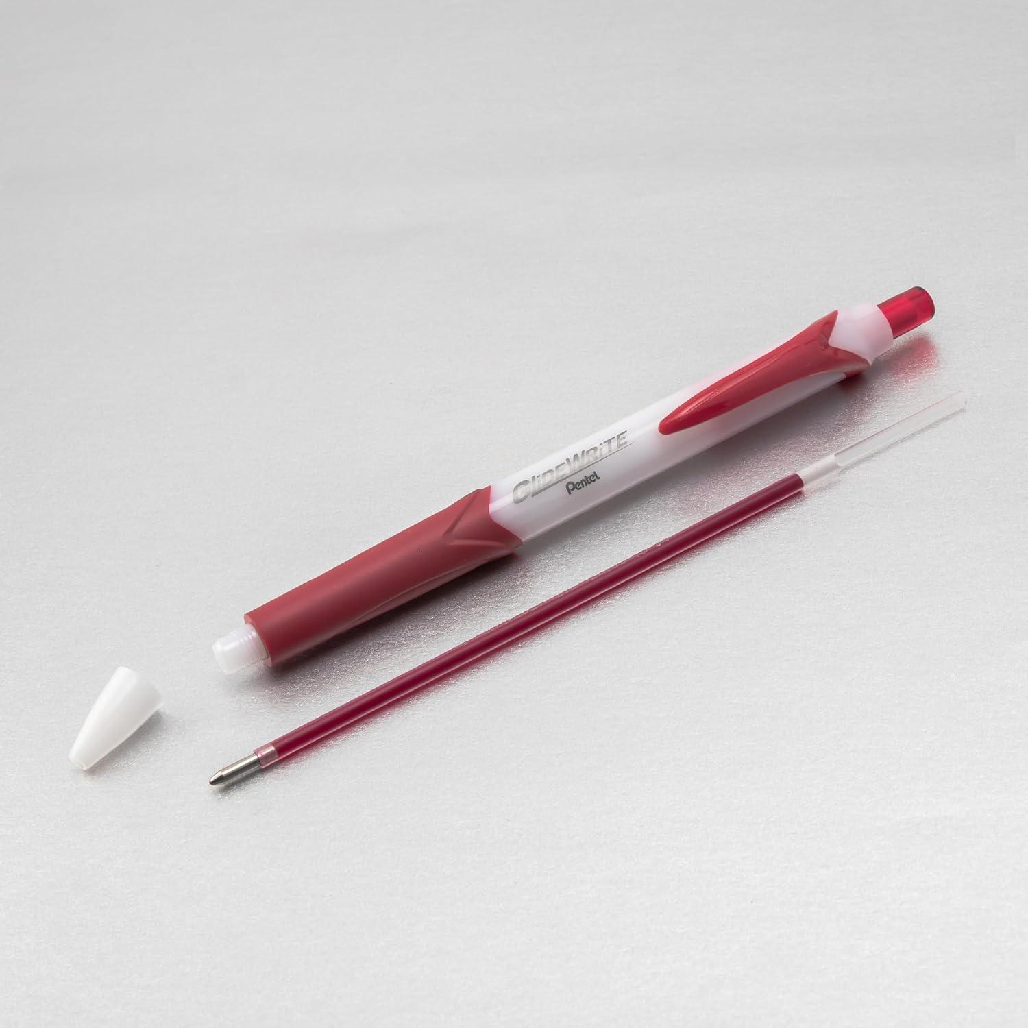 image:imagePentel GlideWrite Ballpoint Pen with TechniFlo Ink 10mm Medium Line Black Ink Pack of 6 BX910BP6ARed