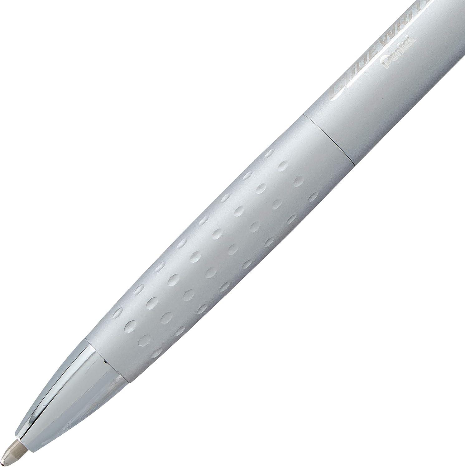 image:imagePentel Glidewrite Executive Ballpoint Pen 10mm Medium Black Metal Barrel Black Ink Pack of 1 BX970ABPSilver