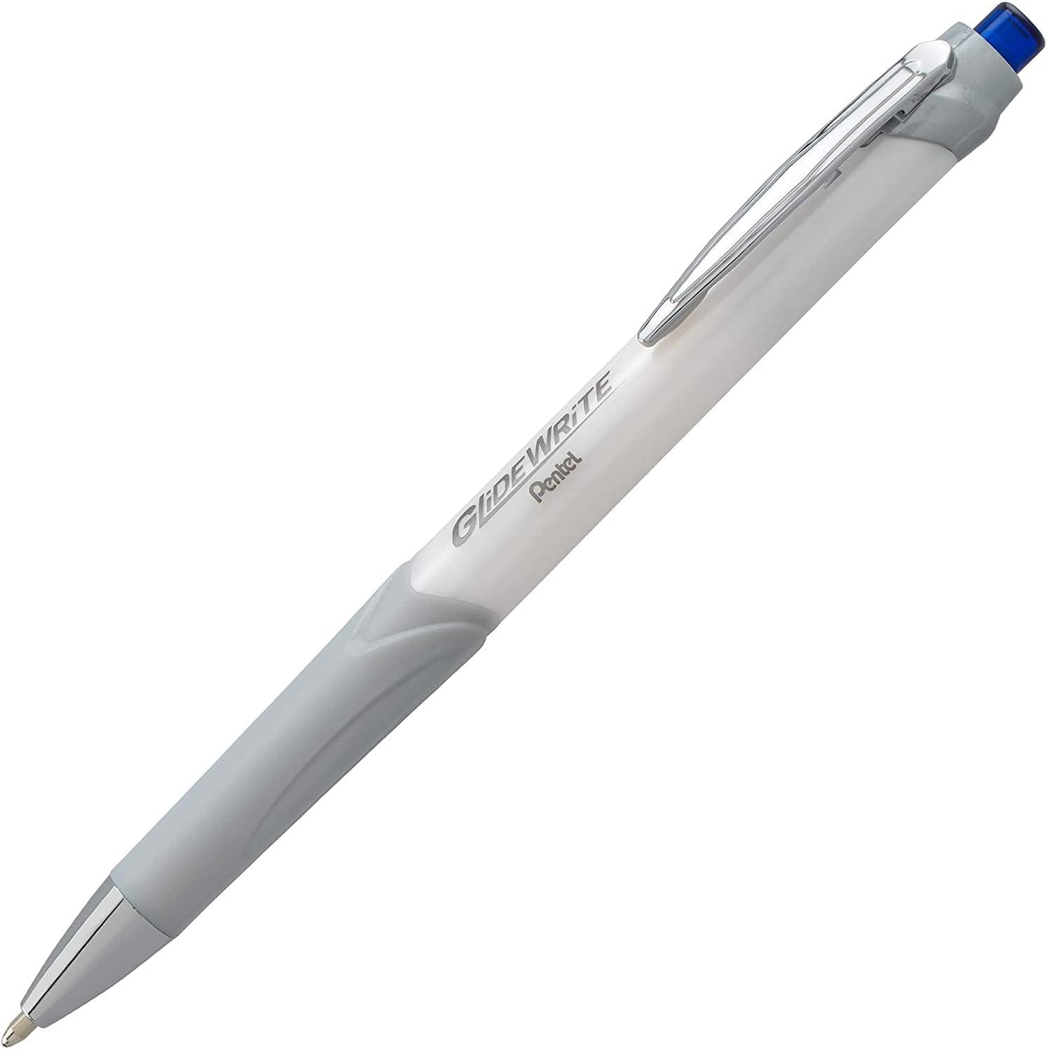 image:imagePentel Glidewrite Signature Ballpoint Pen with Smooth TechniFlo Ink 10mm Medium Point 6Pack of 3 Black Ink amp 3 Blue Ink Pens