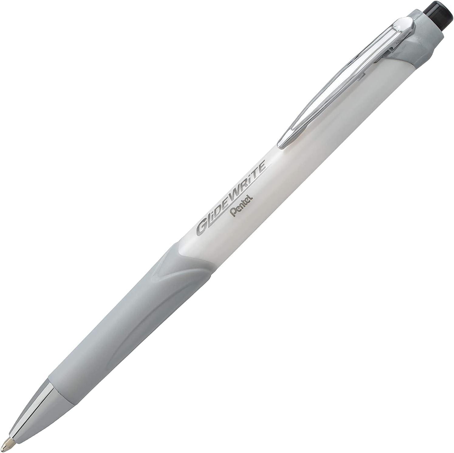 image:imagePentel Glidewrite Signature Ballpoint Pen with Smooth TechniFlo Ink 10mm Medium Point 6Pack of 3 Black Ink amp 3 Blue Ink Pens