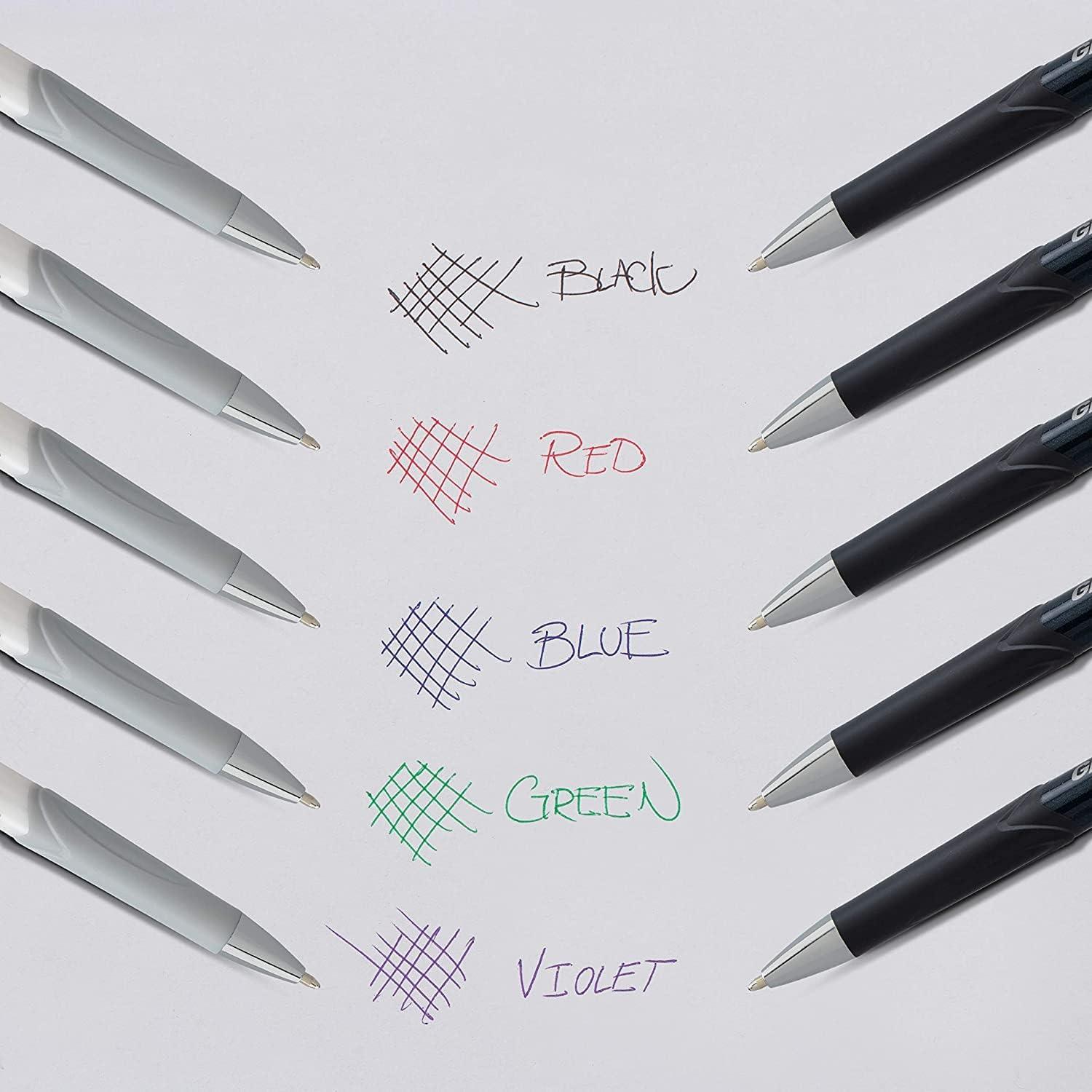 image:imagePentel Glidewrite Signature Ballpoint Pen with Smooth TechniFlo Ink 10mm Medium Point 6Pack of 3 Black Ink amp 3 Blue Ink Pens