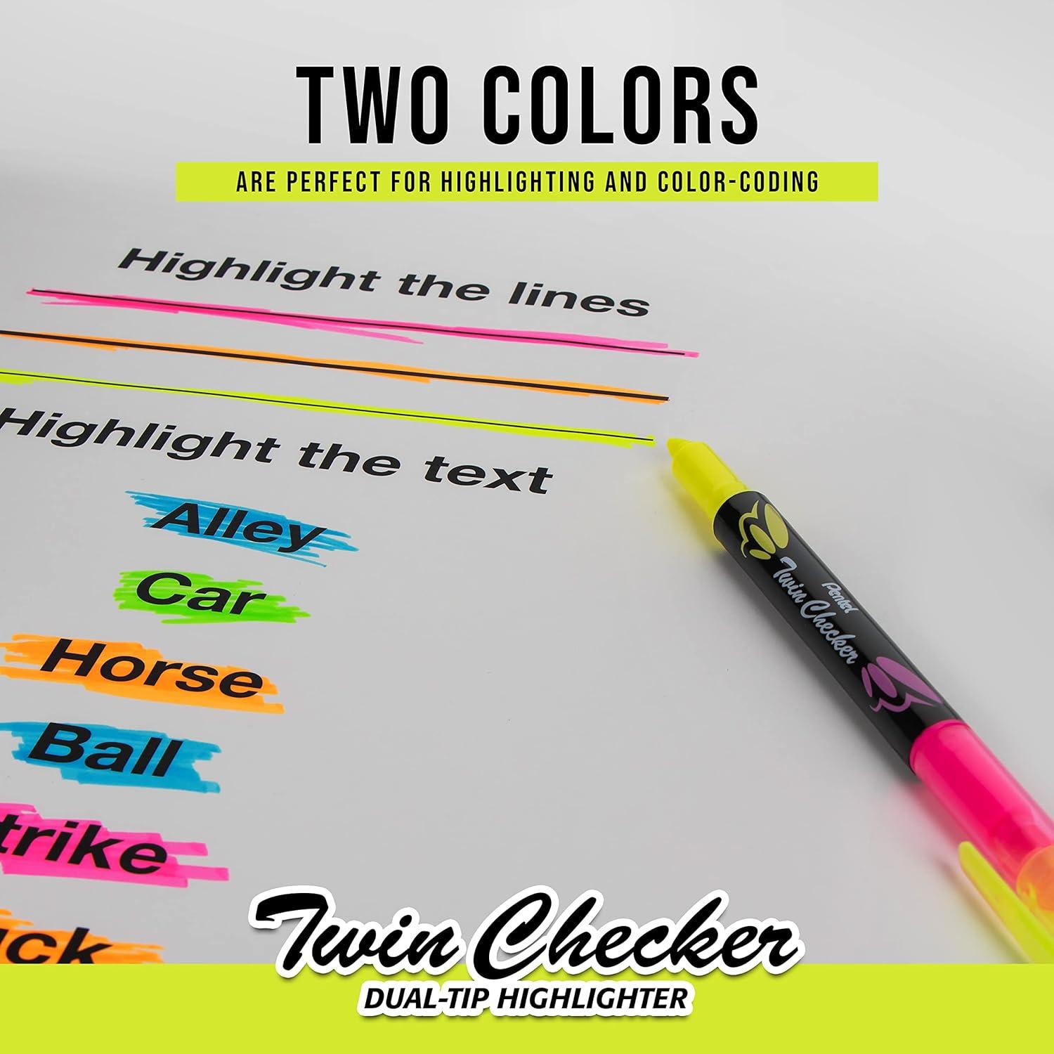 image:imagePentel Note Taking Essentials 8 pack 4 blue RSVP 07mm ballpoint pens 2 Twin Checker Highlighters 2 Quick Click 05mm Mechanical Pencils