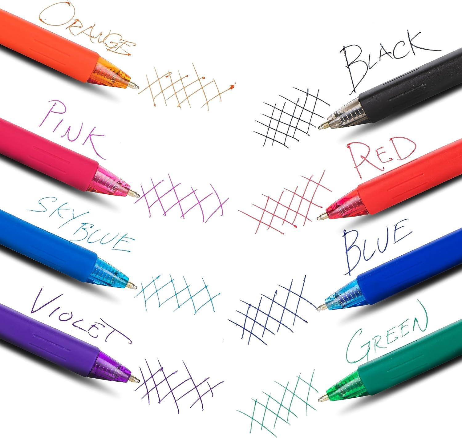 image:imagePentel Wow Retractable Ballpoint Pens 10mm Medium Line Assorted Ink Colors Pack of 8 BK440BP8M