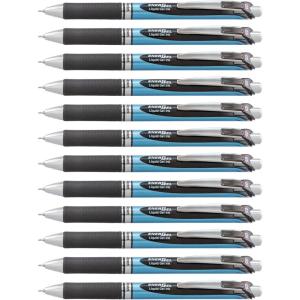 image:imagePentel EnerGel Deluxe RTX Retractable Liquid Gel Pens Fine Point 05 mm 54 Recycled Blue Barrel Black Ink Pack Of 12 PensBlack