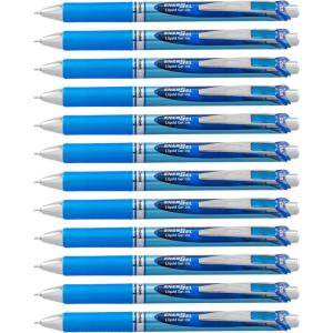 image:imagePentel EnerGel Deluxe RTX Retractable Liquid Gel Pens Fine Point 05 mm 54 Recycled Blue Barrel Black Ink Pack Of 12 PensBlue