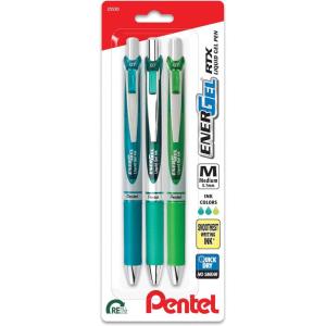 image:imagePentel EnerGel RTX Retractable Liquid Gel Pen 07mm Scholar Hue 2 Black and 1 Gray Ink Pack of 3 Pens BL77LEFBP3MChill