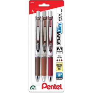 image:imagePentel EnerGel RTX Retractable Liquid Gel Pen Change Hue 07mm Sepia Brown and Burgundy Ink Pack of 3 Pens BL77CHABP3M3 Count Pack of 1