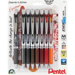 image:imagePentel EnerGel RTX Retractable Liquid Gel Pen Creator Expressions Pack 07mm Metal Tip Medium Line Assorted Ink Pack of 8 Pens BL77XRIGBP8MChange