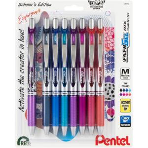 image:imagePentel EnerGel RTX Retractable Liquid Gel Pen Creator Expressions Pack 07mm Metal Tip Medium Line Assorted Ink Pack of 8 Pens BL77XRIGBP8MCreator
