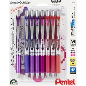 image:imagePentel EnerGel RTX Retractable Liquid Gel Pen Creator Expressions Pack 07mm Metal Tip Medium Line Assorted Ink Pack of 8 Pens BL77XRIGBP8MPassion