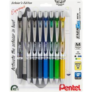 image:imagePentel EnerGel RTX Retractable Liquid Gel Pen Happiness Expressions Pack 07mm Metal Tip Medium Line Assorted Ink Pack of 8 Pens BL77XHAPBP8MScholar