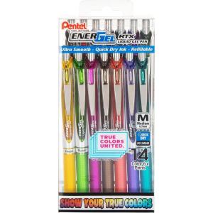 image:imagePentel EnerGel RTX True Colors United 07mm Medium Line 20 Assorted ink Colors Pack of 20 pens BL77PC20MTCUTrue Colors  Assorted