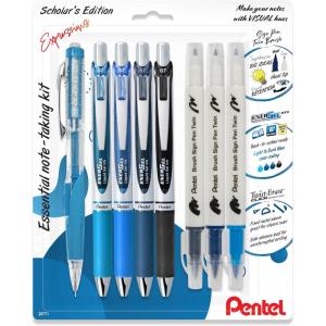 image:imagePentel Expressions NoteTaking Kit Includes EnerGel RTX Gel Pens 07mm Assorted Ink Colors TwistErase Click Mechanical Pencil 07mm Sign Pen Twin Markers Assorted Colors BL77XLBNBP8M