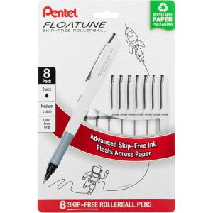 image:imagePentel Floatune Rollerball 08mm medium point Blue Ink Pack of 8 pens BY108PF8CBlack