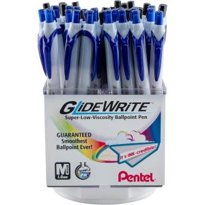 image:imagePentel GlideWrite Ballpoint Pen with TechniFlo Ink 10mm Medium Line Black Ink Pack of 6 BX910BP6ABlackBlue