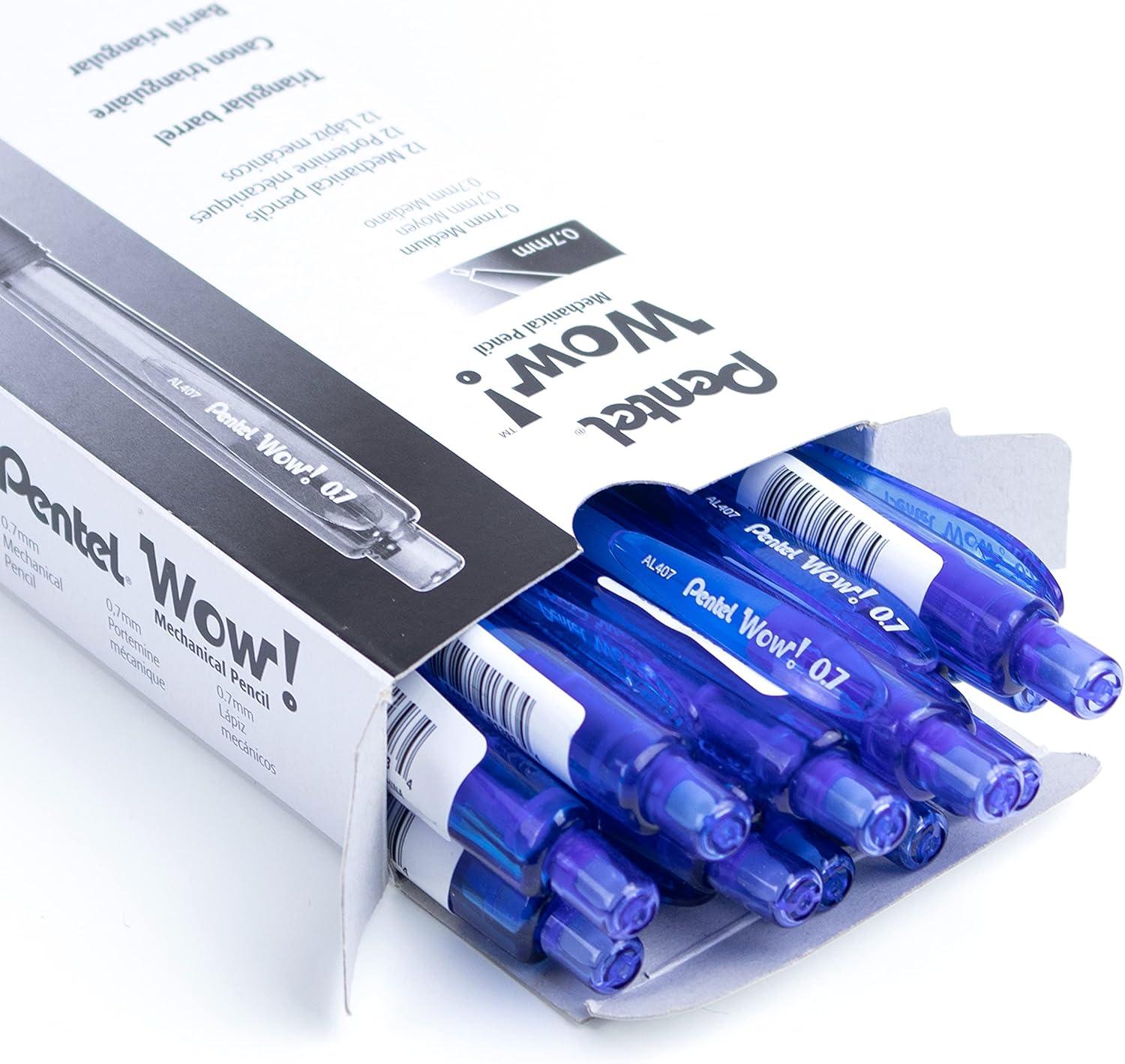 image:imagePentel 07mm Wow Mechanical Pencil with Blue Barrel Box of 12 AL407C
