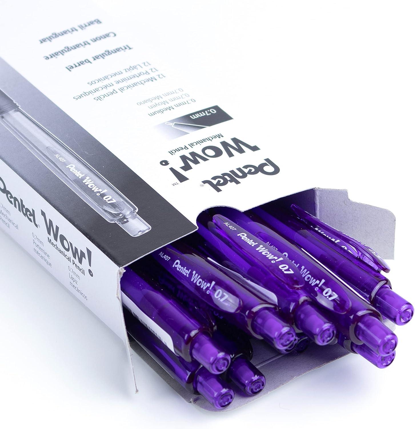 image:imagePentel 07mm Wow Mechanical Pencil with Violet Barrel Box of 12 AL407V
