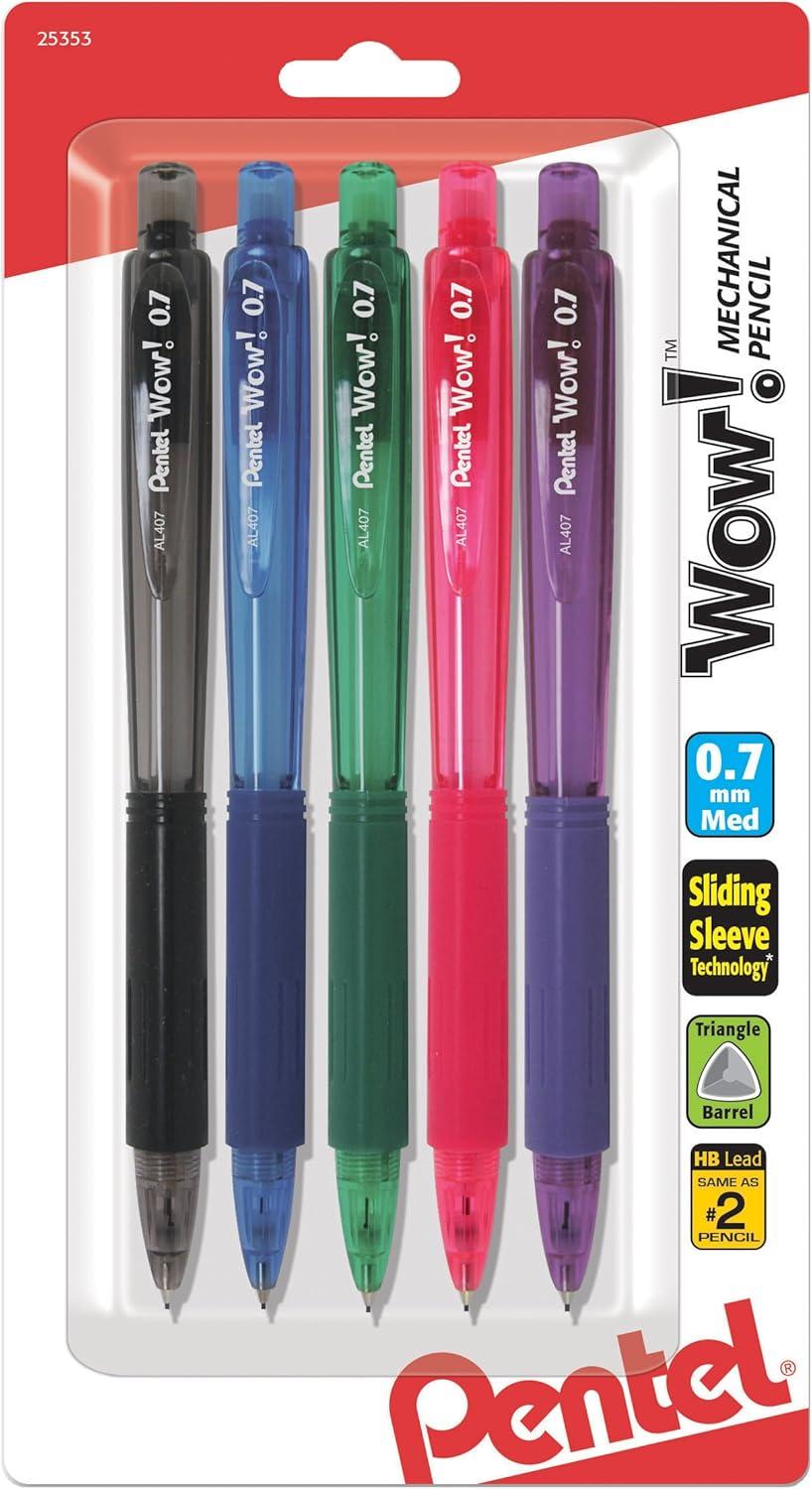 image:imagePentel Art Mechanical Pencils 5 Package 07mm BlackBlueGreenPinkViolet AL407BP5M