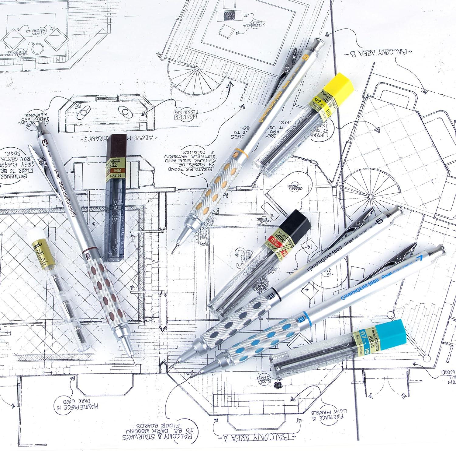 image:imagePentel Arts GraphGear 1000 Mechanical Pencil Premium Gift Set with Refill Leads amp Erasers PG1000BXSET1 Count Pack of 6