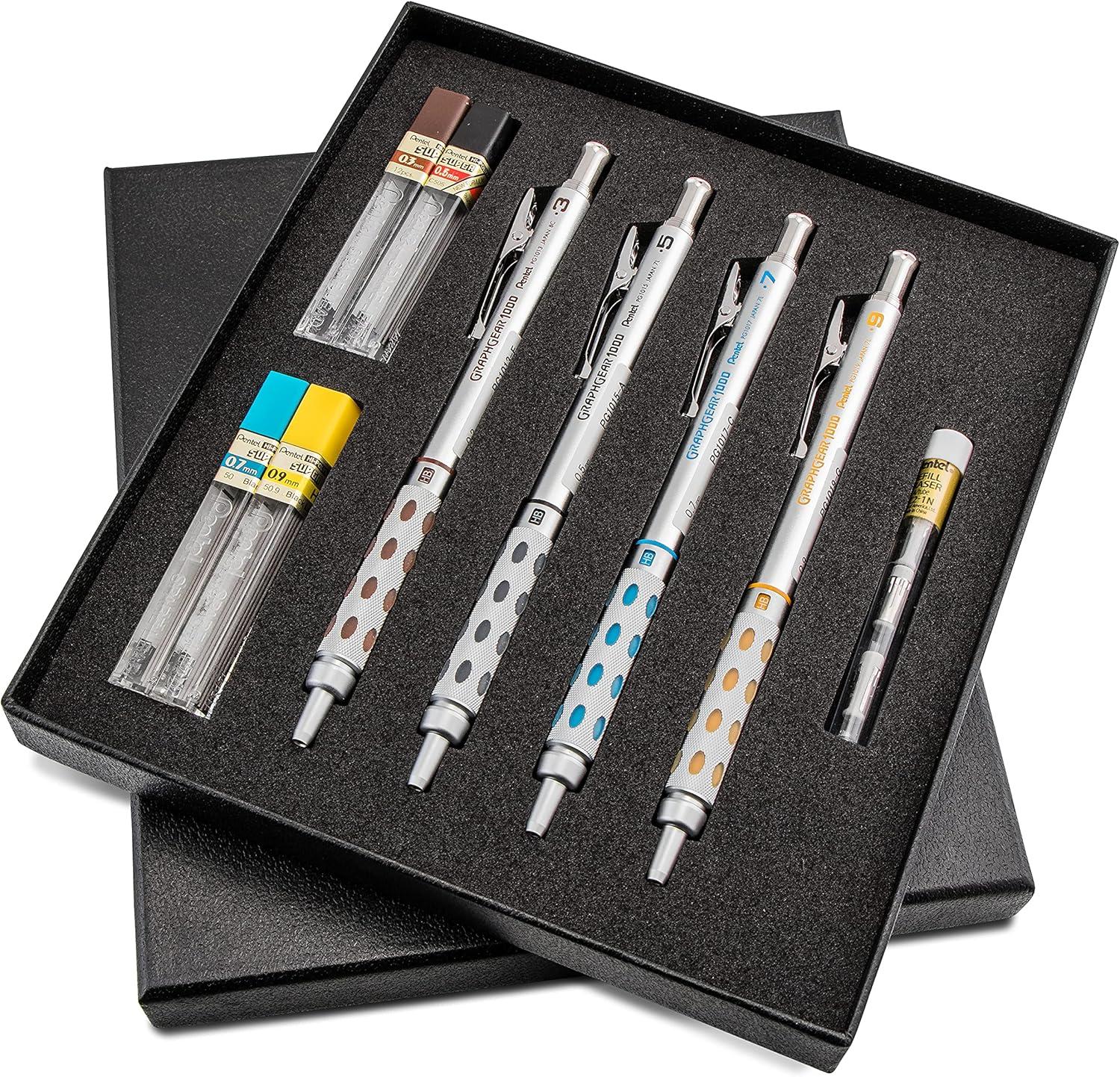 image:imagePentel Arts GraphGear 1000 Mechanical Pencil Premium Gift Set with Refill Leads amp Erasers PG1000BXSET1 Count Pack of 6