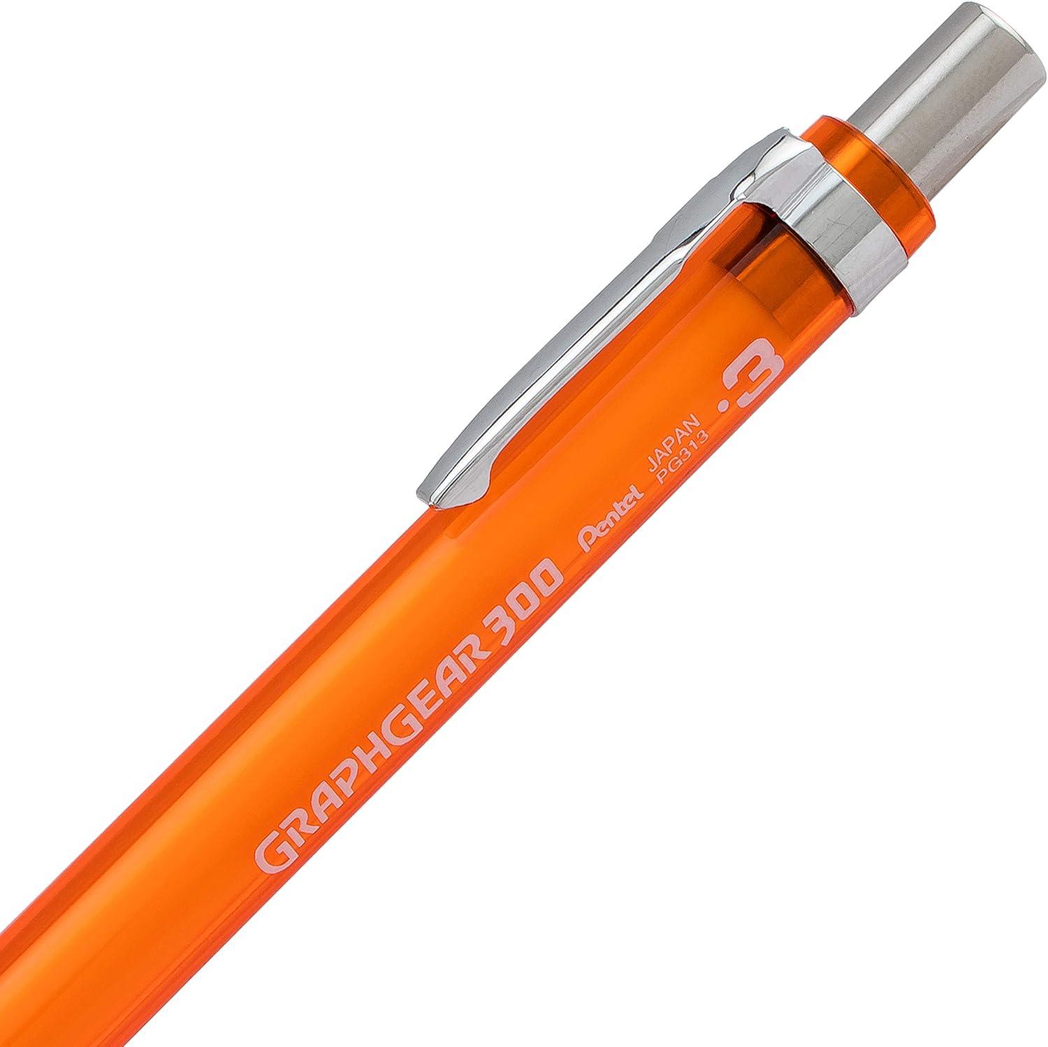 image:imagePentel Arts GraphGear 300 Mechanical Pencil 03mm Extrafine line 1 Pack Orange Barrel1 Count Pack of 2