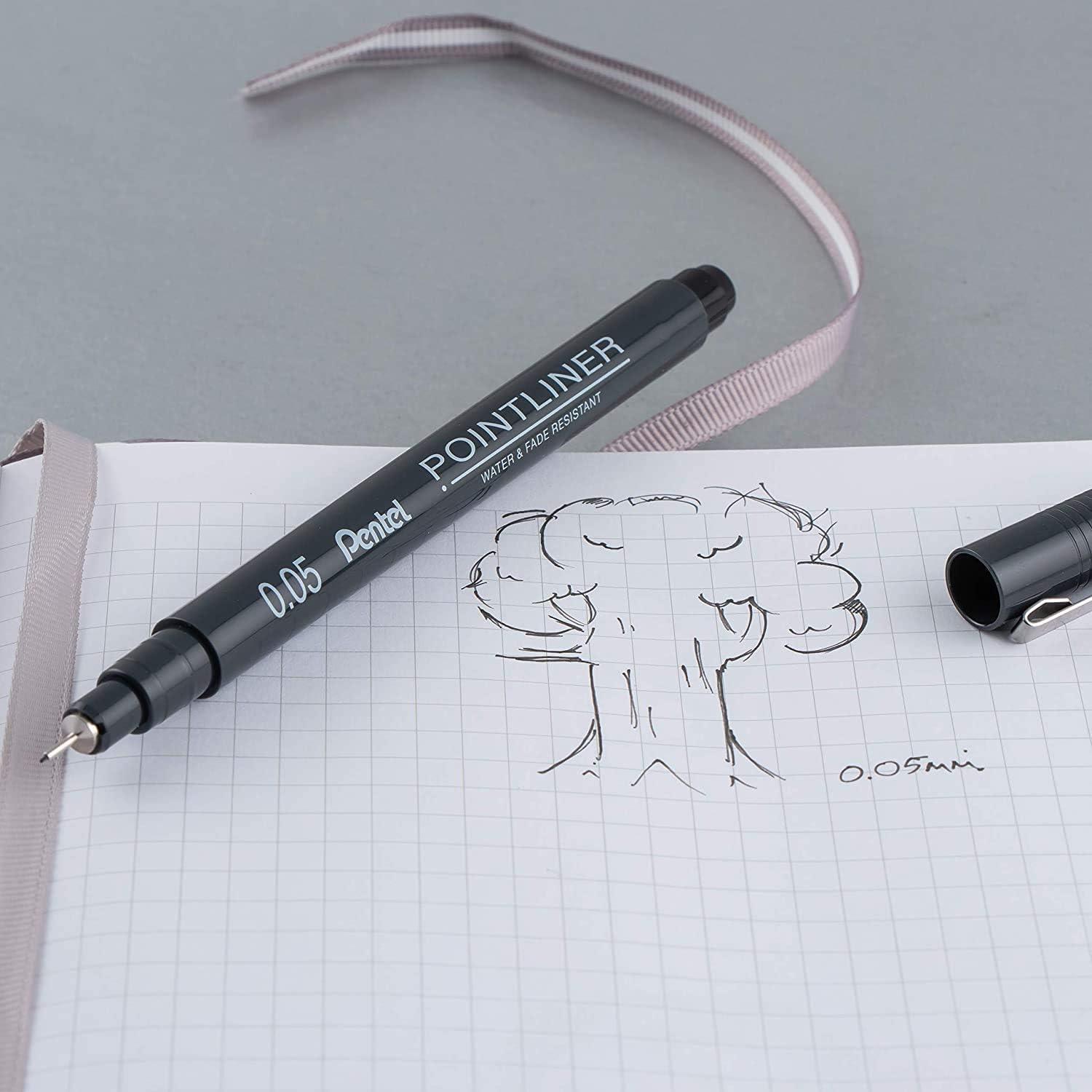 image:imagePentel Arts Pointliner Drawing Pen 01mm Black Ink Box of 12 Pens S20P1A